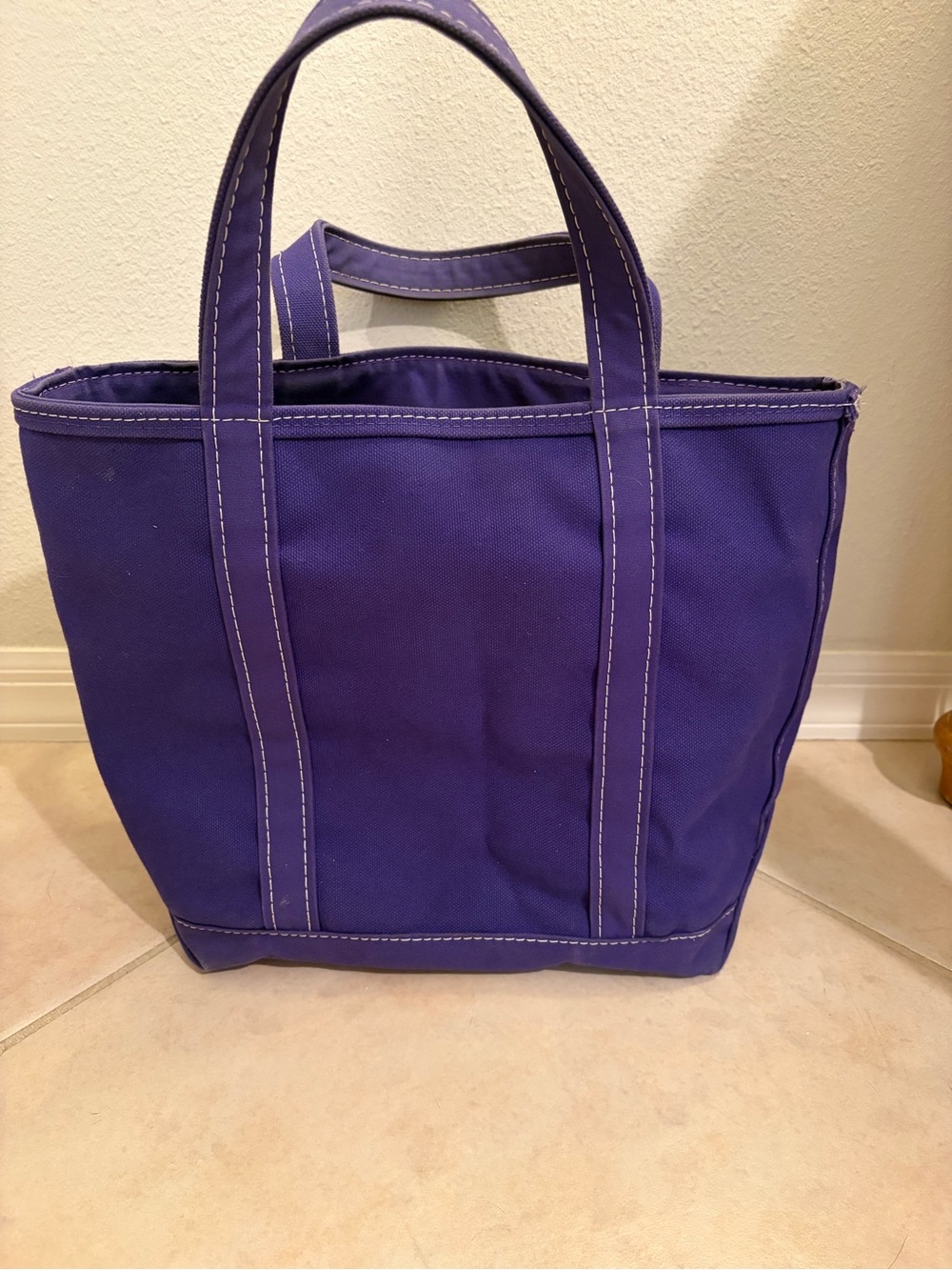 L.L. Bean Boat And Tote Purple Canvas Tote with Zipper